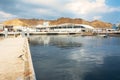 Fish market on the port of Mutrah in Muscat with nobody Royalty Free Stock Photo