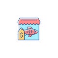 Fish market RGB color icon