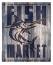 Fish Market Sign Wood