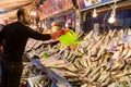 Fish markets on historical Havra Street, Kemeralt?, Izmir, Turkey.