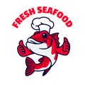 Fish Mascot Character for Seafood Logo Royalty Free Stock Photo