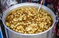 Fish maw soup in a large pot made for sale in the traditional Chinese market of Ban Chak Ngaew