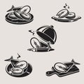 Fish meat food set. Collection icon fish meat. Vector