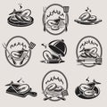 Fish meat food set. Collection icon fish meat. Vector