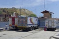 Fish Merchants Refrigerated Trucks parked at the Port of La Cruz