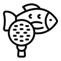 Fish microplastics pollution icon outline vector. Water food