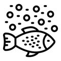 Fish microplastics pollution icon outline vector. Water plastic