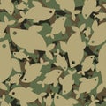 Fish Military pattern seamless. Fishes Army background. soldier texture