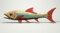 3d Rendered Fish Sculpture: Rustic Americana With Mesoamerican Influences