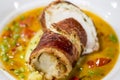 Fish - Monkfish With Vegetables Royalty Free Stock Photo