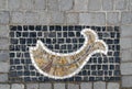Fish mosaic pavement at Stein am Rhein, Schaffhausen. Switzerland