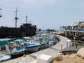 Fish nets in a port of Protaras near Ayia Napa, Cyprus Royalty Free Stock Photo