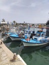 Fish nets in a port of Protaras near Ayia Napa, Cyprus Royalty Free Stock Photo