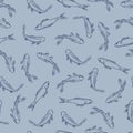 Fish neutral contour seamless pattern