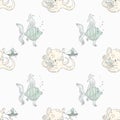 Fish and octopus seamless pattern Royalty Free Stock Photo