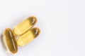 Fish oil capsule is nutrition food for healthy with a copy space Royalty Free Stock Photo