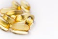 Fish oil capsule is nutrition food for healthy with a copy space Royalty Free Stock Photo