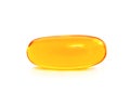 Fish oil capsules as a dietary supplement containing omega-3 and vitamin a is high for health care. Pill type softgel isolated on