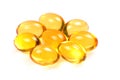 Fish oil capsules macro Royalty Free Stock Photo