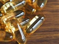 Fish Oil Capsules, Omega-3 Supplements Royalty Free Stock Photo
