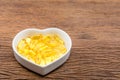 fish oil in heart shape bowl Royalty Free Stock Photo