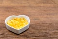 fish oil in heart shape bowl Royalty Free Stock Photo