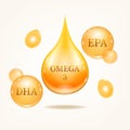 Fish oil nutrition, omega 3, epa and dha for good health isolated