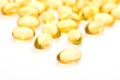 Fish oil omega 3 gel capsules isolated Royalty Free Stock Photo