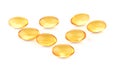 Fish oil pill on white background Royalty Free Stock Photo