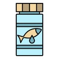 Fish oil pills icon color outline vector Royalty Free Stock Photo