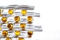 Fish oil pills on white background Royalty Free Stock Photo