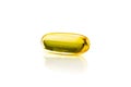 Fish oil supplement capsule isolated on white background Royalty Free Stock Photo