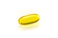 Fish oil supplement capsule isolated on white background Royalty Free Stock Photo