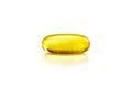 Fish oil supplement capsule isolated on white background Royalty Free Stock Photo