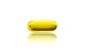 Fish oil supplement capsule isolated on white background Royalty Free Stock Photo