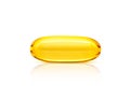 Fish oil supplement capsule isolated on white background Royalty Free Stock Photo