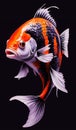 A fish with orange and white stripes. Royalty Free Stock Photo