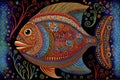 Fish, ornamental graphic fish