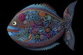 Fish, ornamental graphic fish