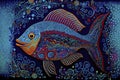 Fish, ornamental graphic fish