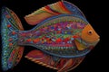 Fish, ornamental graphic fish