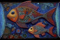 Fish, ornamental graphic fish