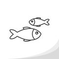 Fish outline icon simple flat style vector illustration
