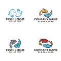 Fish outline monoline logo