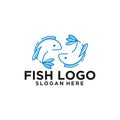 Fish outline monoline logo