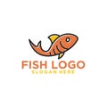 Fish outline monoline logo