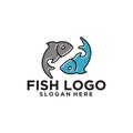 Fish outline monoline logo