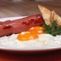a light Breakfast of scrambled eggs Royalty Free Stock Photo