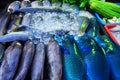 Fish and parrotfish sale for cooking in Sinsuran seafood and street food local night market for malaysian people and foreign