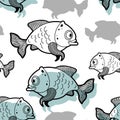 Fish Pattern seamless. Carp Background. Fishes Baby fabric texture